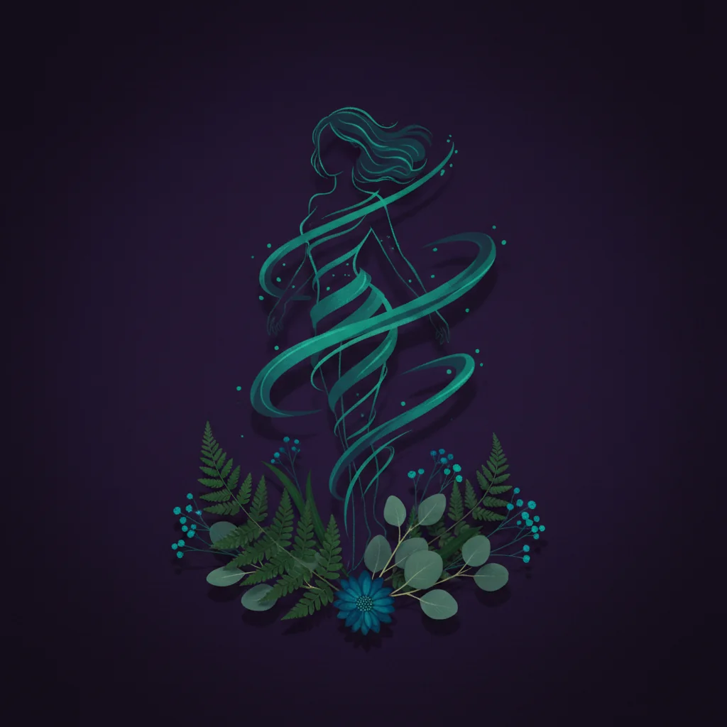 Stiliseret wellness-illustration af energi og vitalitet